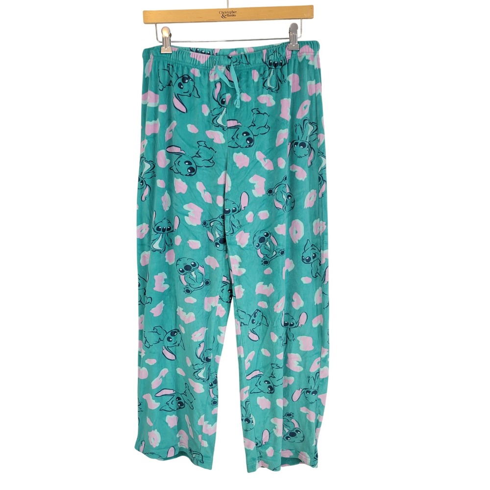Disney Lilo & Stitch Pajama Pants Teal Size Medium‎